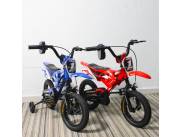 BICICLETA MOTO ARO 12 ROJO-NEGRO-AZUL CALOI