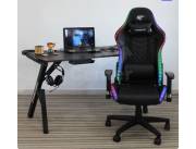 COMBO MESA GAMER SATE RGB (GGT600A) + SILLA GAMER HAVIT RGB (GC927)