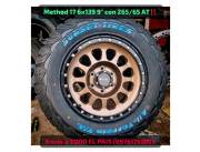 Llanta Deportiva Method 17 6x139 9 con Sunset 265/65 r17 AT nuevos