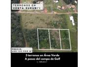 VENDO 3 AMPLIOS TERRENOS EN URBANIZACION SURUBI’I ÁREA VERDE