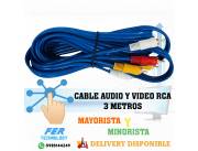 CABLE AUDIO Y VIDEO RCA 3 METROS