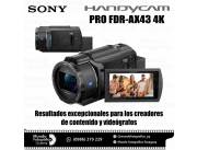 Filmadora Sony Handycam Pro FDR-AX43 4K. Adquirila en cuotas!