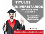 Titulos universitarios legalizados y registrados