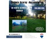 *VENDO HERMOSA GRANJA DE 32.400 m2 EN LA COLONIA ACARAY HERNANDARIAS