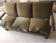 Vendo juego de sofa de pana verde