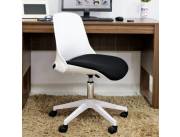 SILLA GIRATORIA FRANCE BLANCO Y NEGRO BASE PP