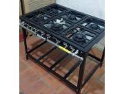 Cocina Venancio industrial de 6 hornallas 3 quemadores doble 3 quemadores simples