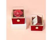 Caja giratoria con rosa eterna
