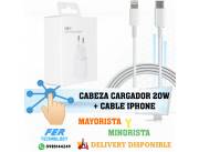 CABEZA CARGADOR 20W + CABLE IPHONE