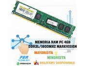 MEMORIA RAM PC 4GB DDR3L/1600MHZ MARKVISION