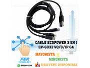 CABLE ECOPOWER 3 EN 1 EP-6033 V8/C/IP 6A