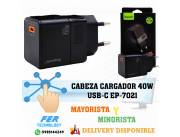 CABEZA CARGADOR 40W USB-C EP-7021