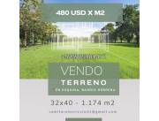 Vendo terreno de 1.174 m2 en barrio herrera