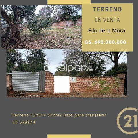 Terrenos - En venta terreno en Fernando de la Mora barrio Estanzuela - Gs. 695.000.000.