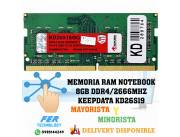 MEMORIA RAM NOTEBOOK 8GB DDR4/2666MHZ KEEPDATA KD26S19