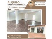 CORONEL OVIEDO - CENTRO - ALQUILO SALON COMERCIAL de 100 mts² aproximadamente