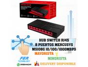 HUB SWITCH RJ45 8 PUERTOS MERCUSYS MS108G 10/100/1000MBPS