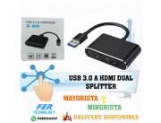 USB 3.0 A HDMI DUAL SPLITTER