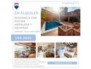 ALQUILO RESIDENCIA AMOBLADA Y EQUIPADA EN LAMBARE