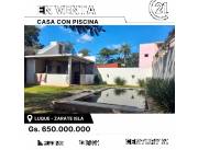 *EN VENTA HERMOSA CASA ESTILO MINIMALISTA CON PISCINA (LUQUE)* - 650.000.000 gs