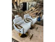 SILLONES DE MAQUILLAJE RECLINABLE CON/SIN CABEZAL VENDIOS Y RE-TAPIZADOS EN BLANCO