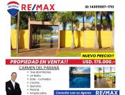 En VENTA hermosa residencia en Carmen del Paraná.