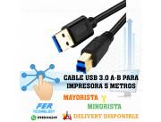 CABLE USB 3.0 A-B PARA IMPRESORA 5 METROS