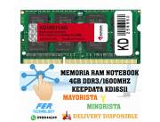 MEMORIA RAM NOTEBOOK 4GB DDR3/1600MHZ KEEPDATA KD16S11
