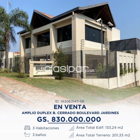 Duplex - VENTA DE DUPLEX EN BARRIO CERRADO BOULEVARD JARDINES