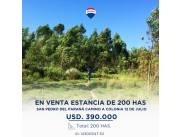 BAJA DE PRECIO - 200 HAS EN SAN PEDRO DEL PARANÁ