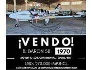 BEECHCRAFT BARON 58 AÑO 1970 EN VENTA