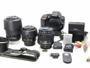 Nikon D5500 *wifi DSLR KIT, 3 Lentes, Filtros UV+POL, 2 Baterias y adaptador 220V + HDMI