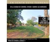 VENDO TERRENO EN EL BARRIO LAS MERCEDES DE CORONEL OVIEDO