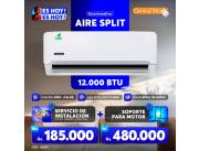 SPLIT. AIRE ACONDICIONADO GOODWEATHER 12000BTU+ SOPORTE+...EN 18 CUOTAS DE 185mil