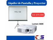 ALQUILER DE PANTALLA Y PROYECTOR