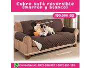 Cubre Sofá adaptable, Reversible (marrón/blanco)