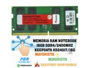 MEMORIA RAM NOTEBOOK 16GB DDR4/2400MHZ KEEPDATA KD24S17/16G