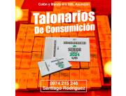 Talonarios de Consumición y Control