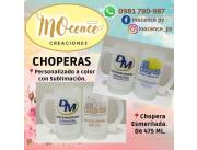 chopera de vidrio 475 ml personalizado para souvenir y eventos