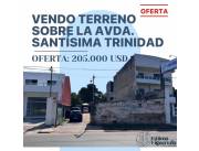 VENDO TERRENO SOBRE LA AVDA. SANTÍSIMA TRINIDAD