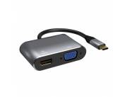 ADAPTADOR USB TYPE C A VGA/HDMI (HEMBRA)