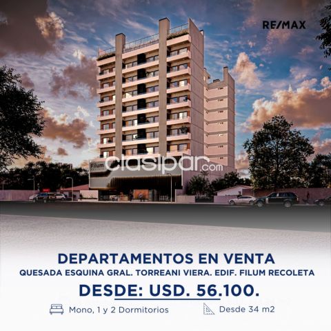 Departamentos - DEPARTAMENTO EN VENTA EN EL EDIF. FILUM RECOLETA