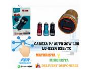 CABEZA P/ AUTO 20W LUO LU-8224 USB/TC