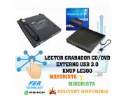 LECTOR GRABADOR CD/DVD EXTERNO USB 3.0 KNUP