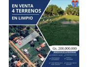 TERRENOS EN VENTA - 4 LOTES JUNTOS