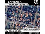 VENDO TERRENO ZONA MUNICIPALIDAD DE LUQUE 390millones