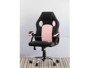 SILLA GAMER ROSA 100 K LEVEL PATA CROMADA (4866) OUTLET