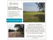 ¡OPORTUNIDAD ÚNICA! TERRENO 5 HAS CON POTENCIAL EN VENTA, MUNICIPIO BENJAMIN ACEVAL. km 38