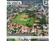 VENDO 2.5 HECTÁREAS EN SAN LORENZO ZONA SHOPPING SAN LORENZO - US$ 2.000.000