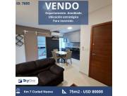 EN VENTA DEPARTAMENTO AMOBLADO CON COCHERA EN CIUDAD NUEVA